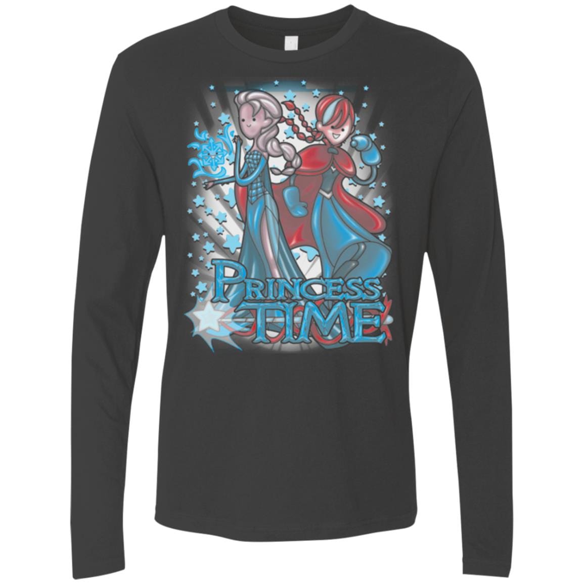 T-Shirts Heavy Metal / Small Princess Time Elsa Anna Men's Premium Long Sleeve