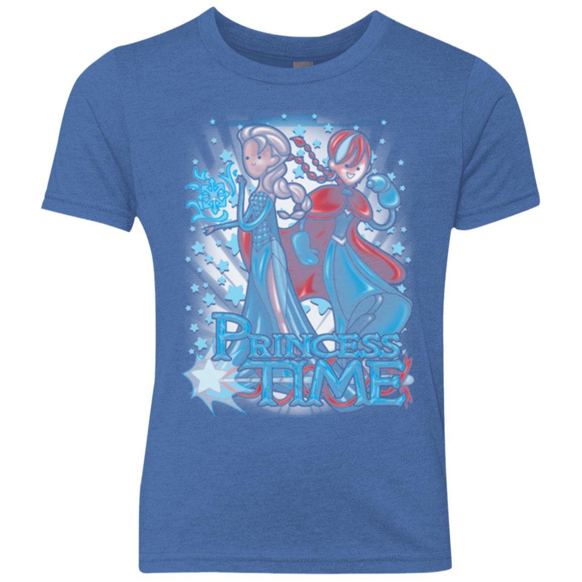 T-Shirts Vintage Royal / YXS Princess Time Elsa Anna Youth Triblend T-Shirt