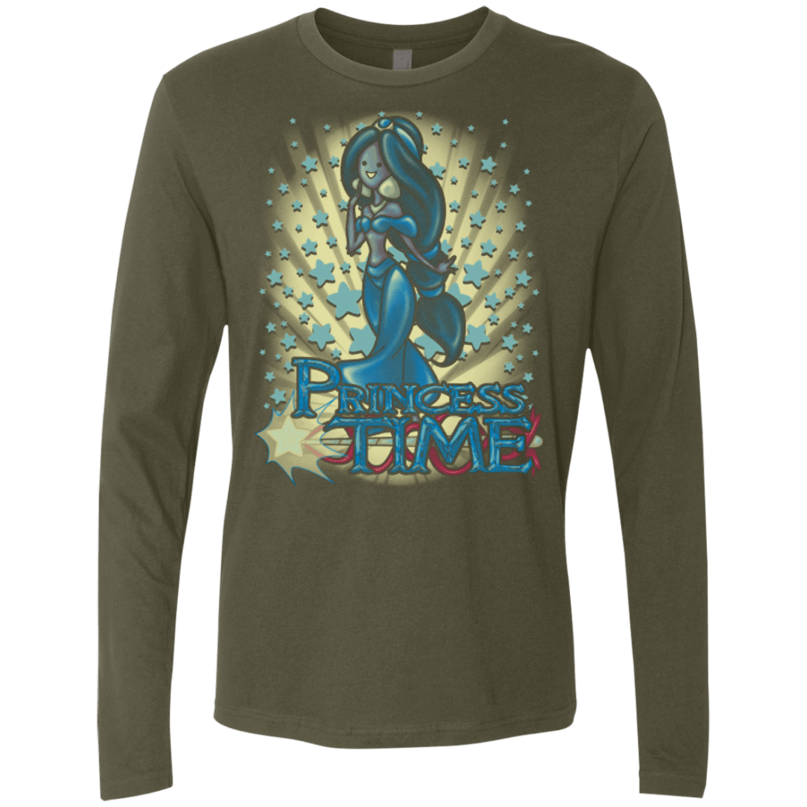 T-Shirts Military Green / Small Princess Time Jasmine Men's Premium Long Sleeve