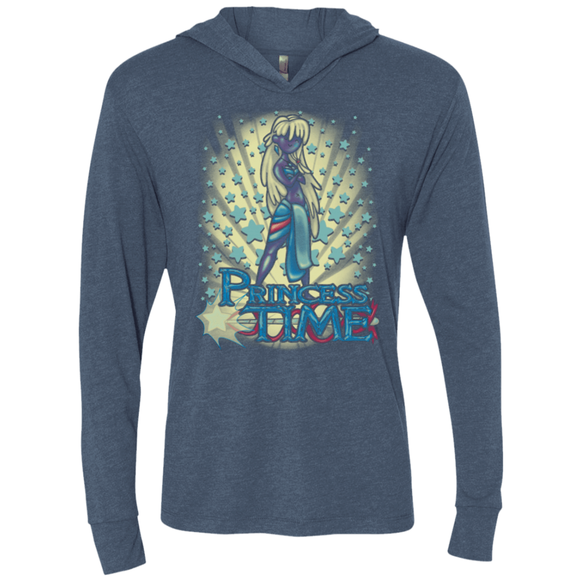 T-Shirts Indigo / X-Small Princess Time Kida Triblend Long Sleeve Hoodie Tee
