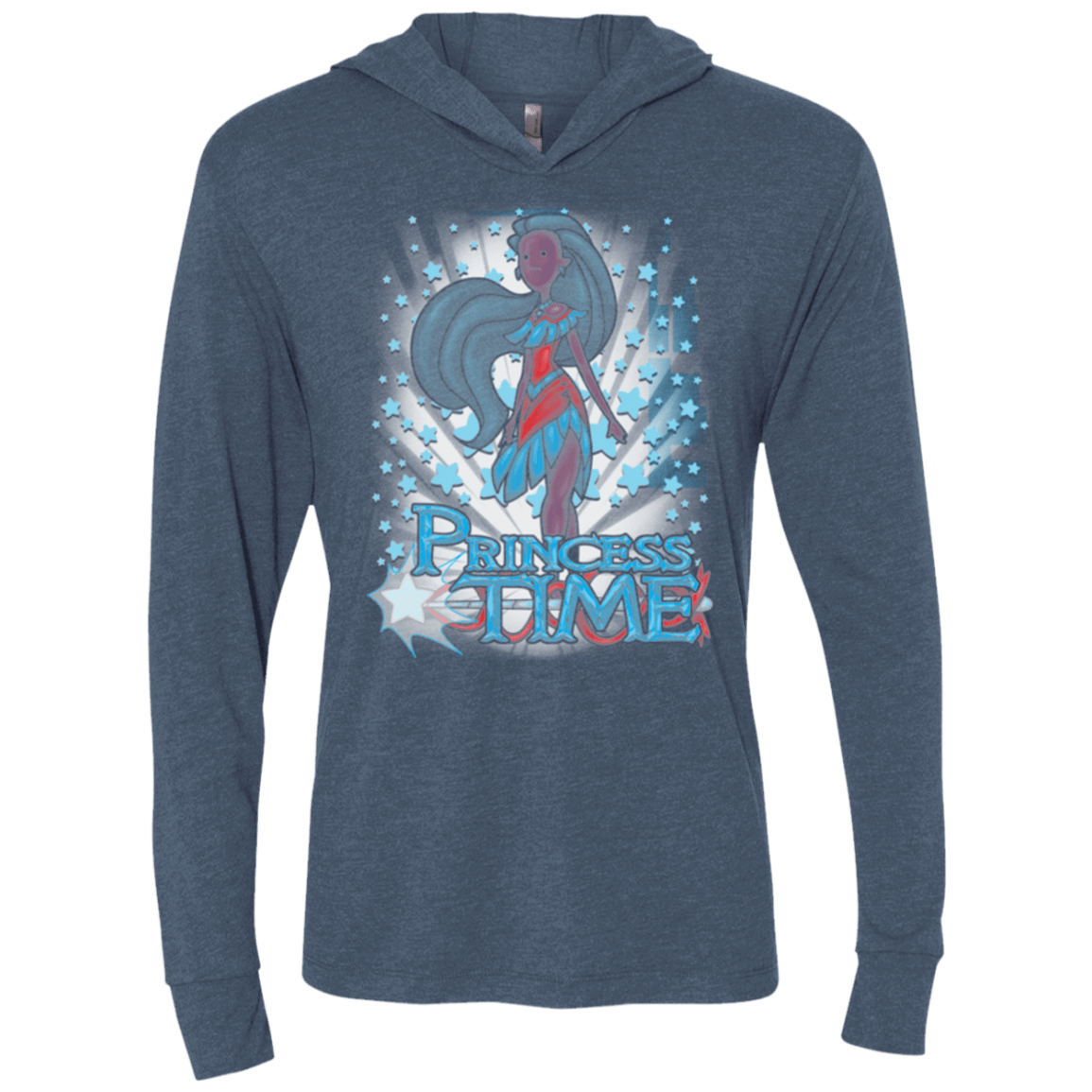 T-Shirts Indigo / X-Small Princess Time Pocahontas Triblend Long Sleeve Hoodie Tee