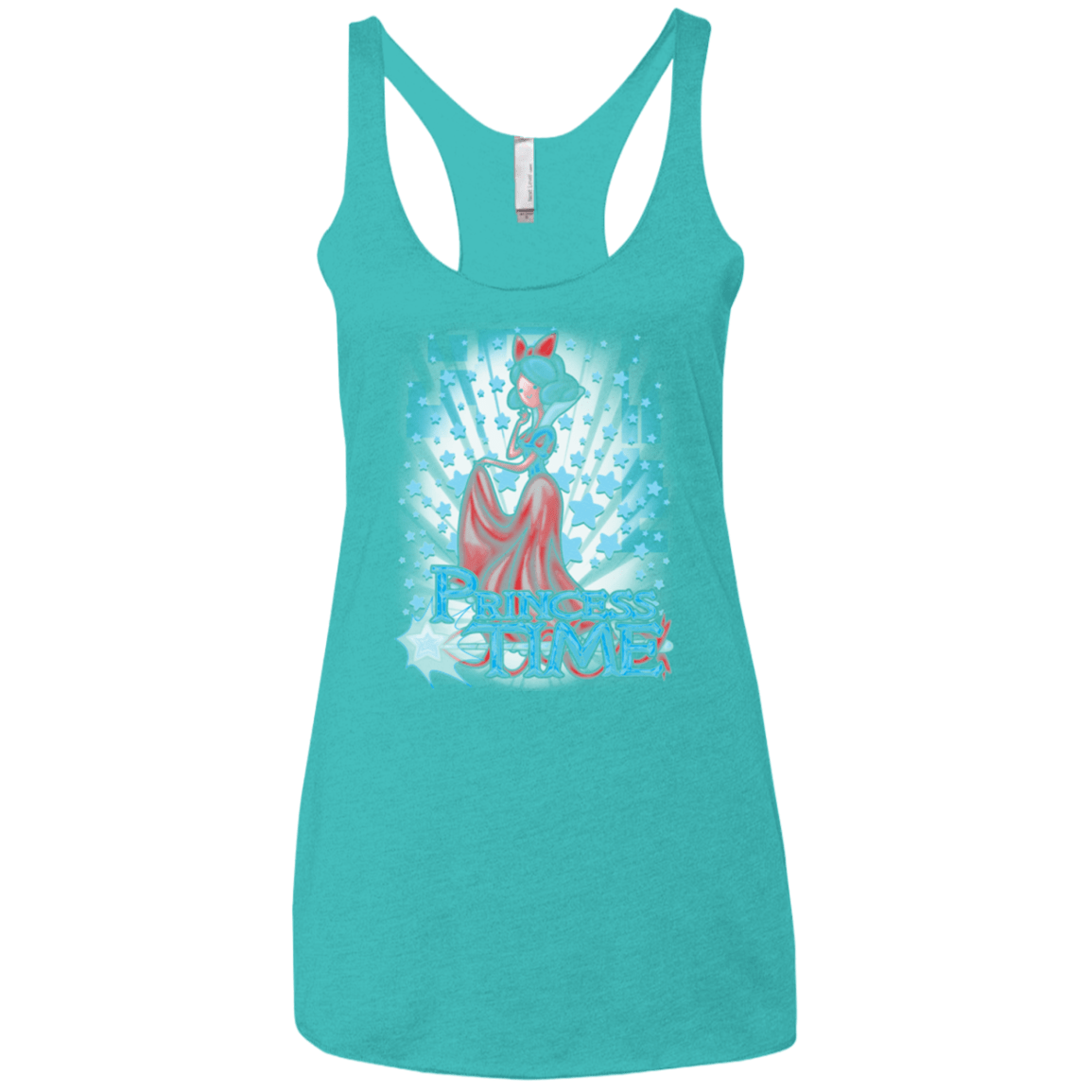 T-Shirts Tahiti Blue / X-Small Princess Time Snow White Women's Triblend Racerback Tank