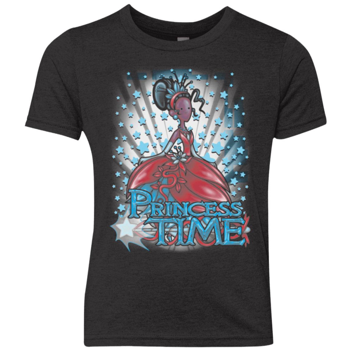 T-Shirts Vintage Black / YXS Princess Time Tiana Youth Triblend T-Shirt