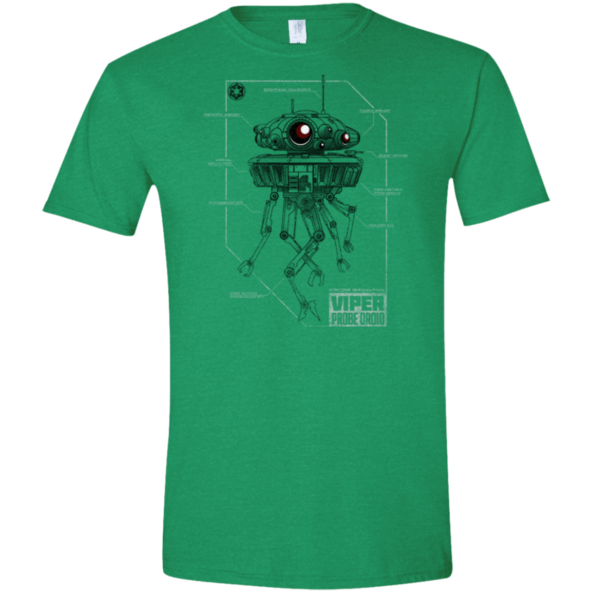 T-Shirts Heather Irish Green / S Probe Droid POD Men's Semi-Fitted Softstyle