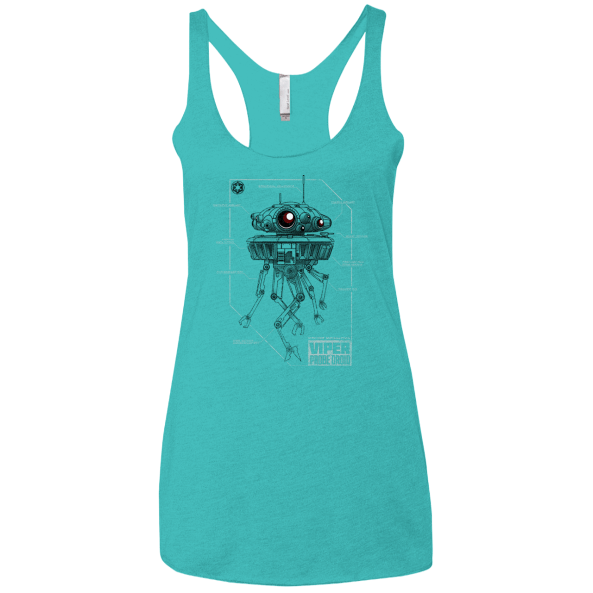 T-Shirts Tahiti Blue / X-Small Probe Droid POD Women's Triblend Racerback Tank