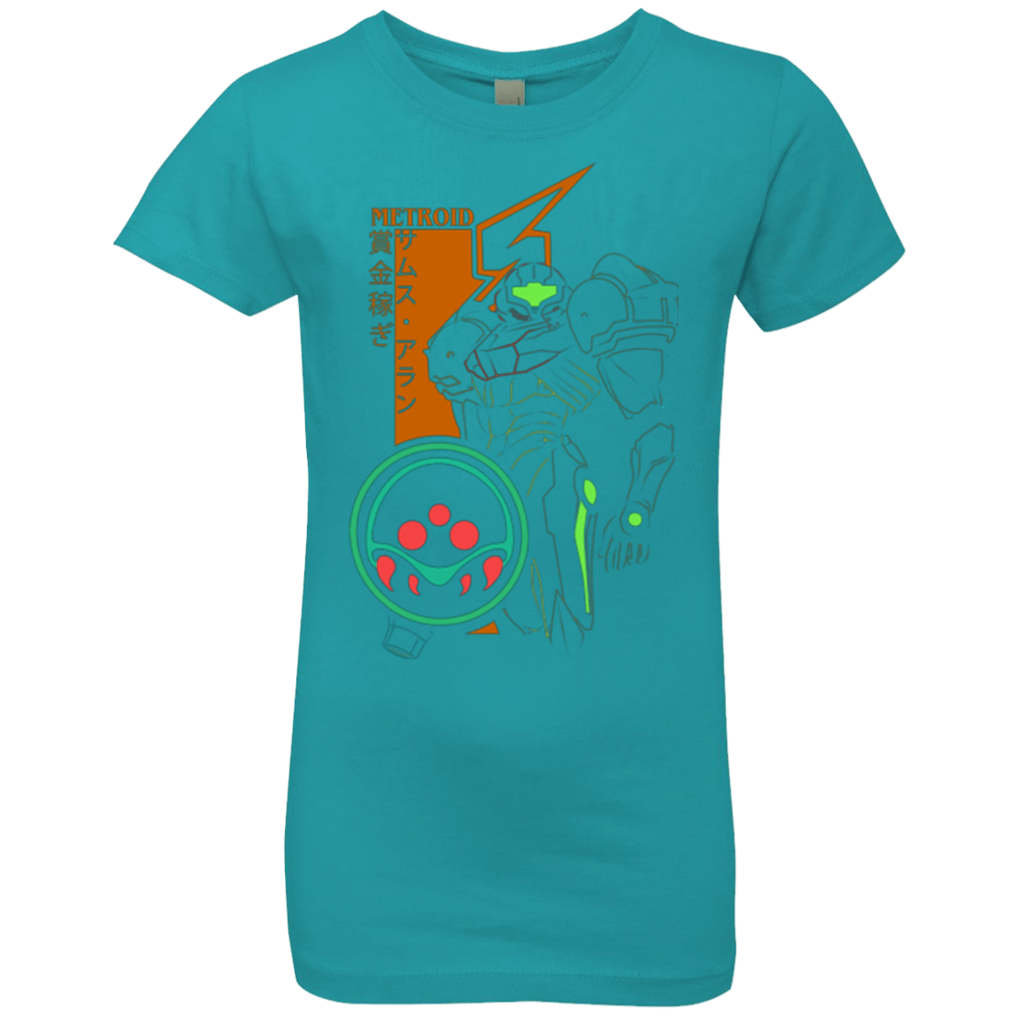 T-Shirts Tahiti Blue / YXS Profile-METROID Girls Premium T-Shirt