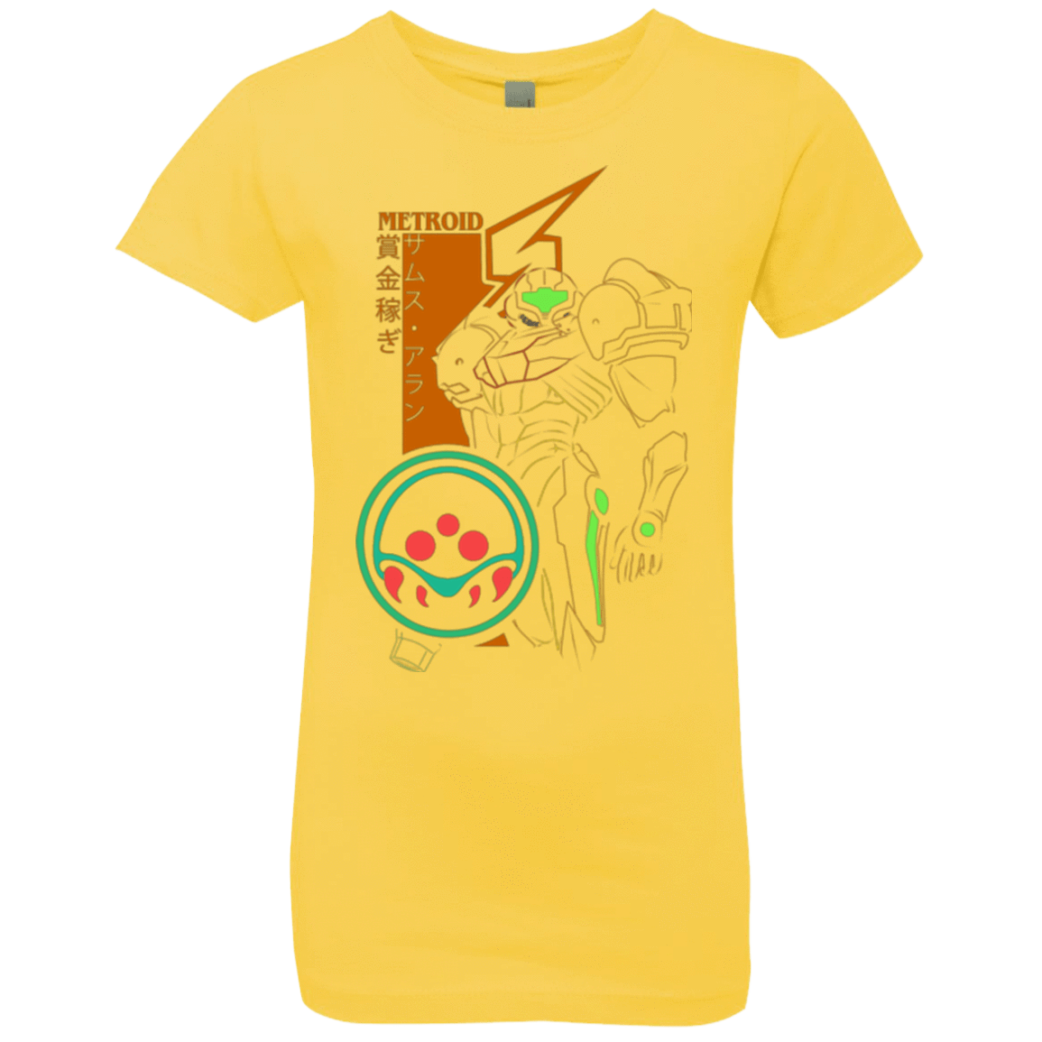 T-Shirts Vibrant Yellow / YXS Profile-METROID Girls Premium T-Shirt