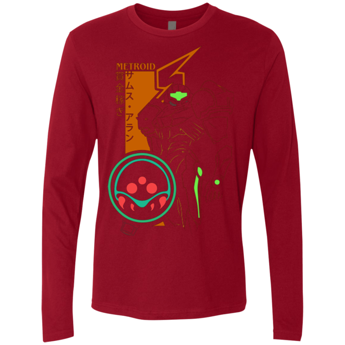 T-Shirts Cardinal / Small Profile-METROID Men's Premium Long Sleeve