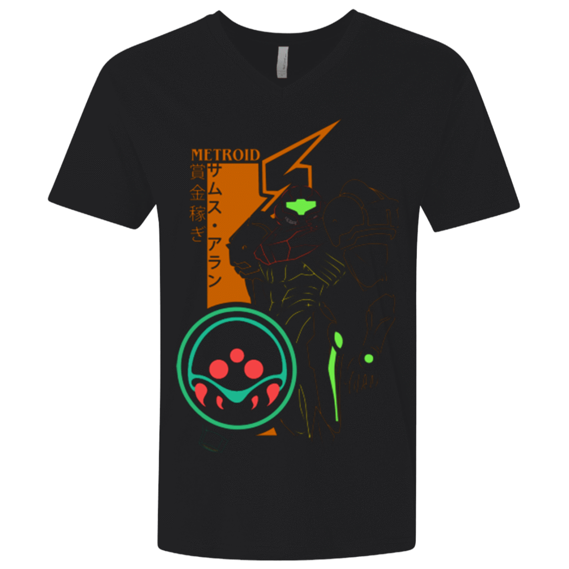 T-Shirts Black / X-Small Profile-METROID Men's Premium V-Neck