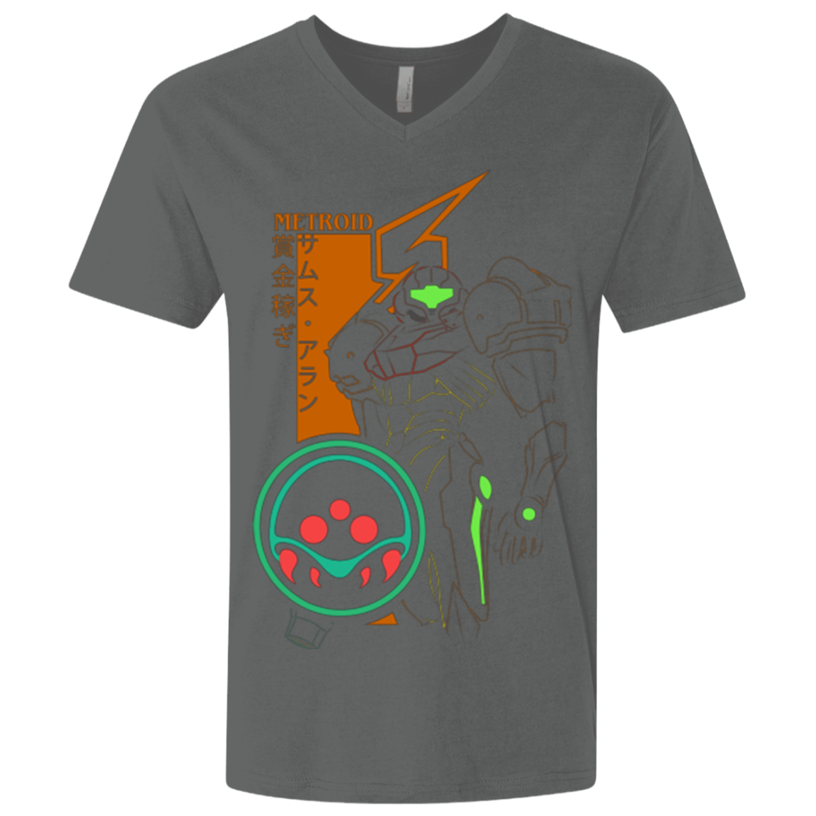 T-Shirts Heavy Metal / X-Small Profile-METROID Men's Premium V-Neck