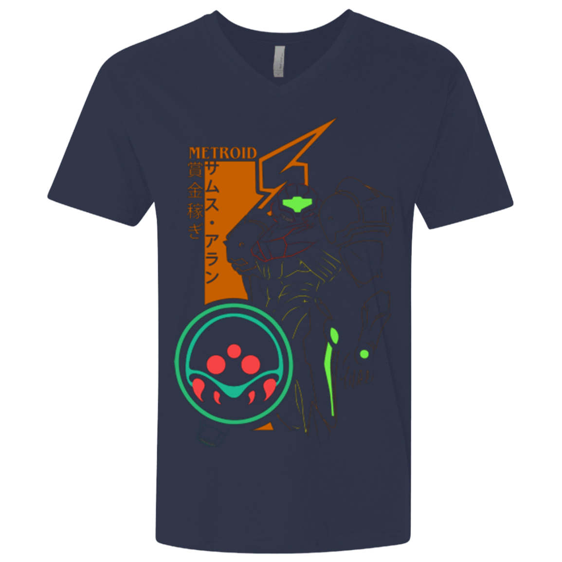 T-Shirts Midnight Navy / X-Small Profile-METROID Men's Premium V-Neck