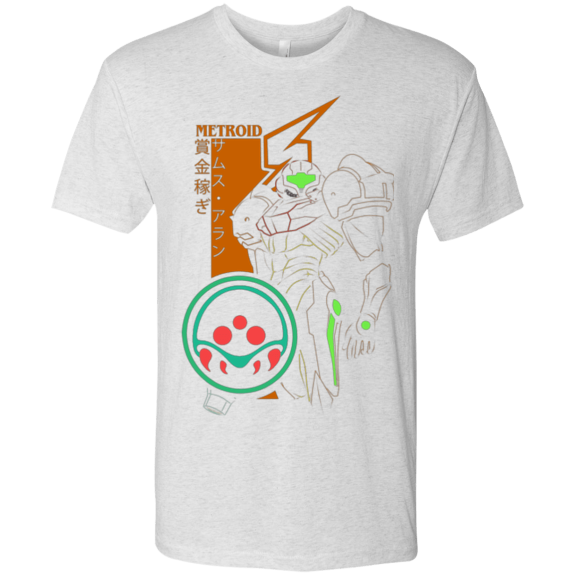 T-Shirts Heather White / Small Profile-METROID Men's Triblend T-Shirt