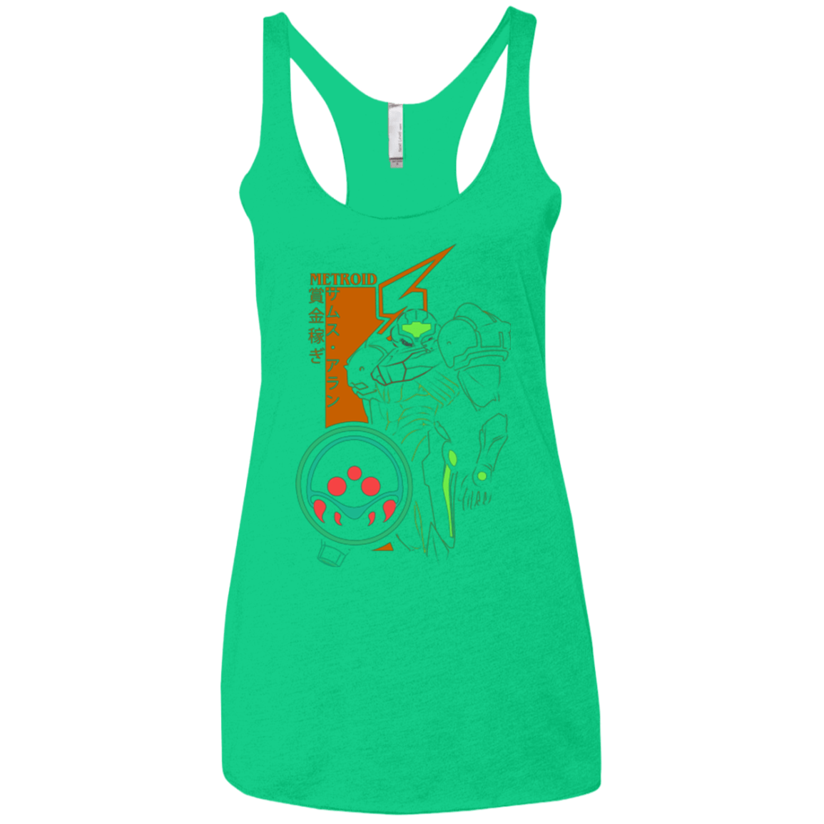 T-Shirts Envy / X-Small Profile-METROID Women's Triblend Racerback Tank