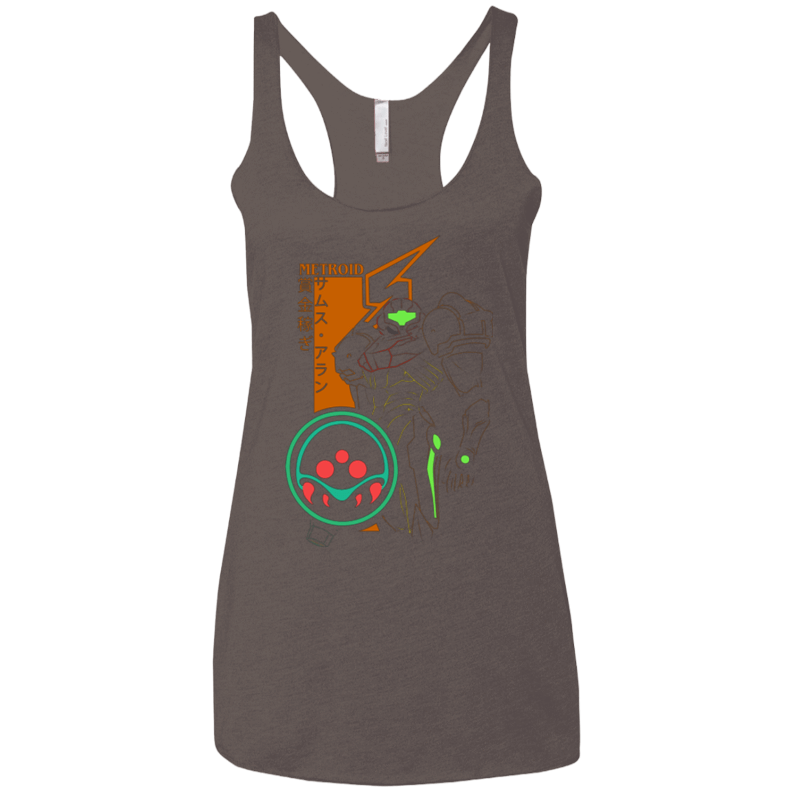 T-Shirts Macchiato / X-Small Profile-METROID Women's Triblend Racerback Tank