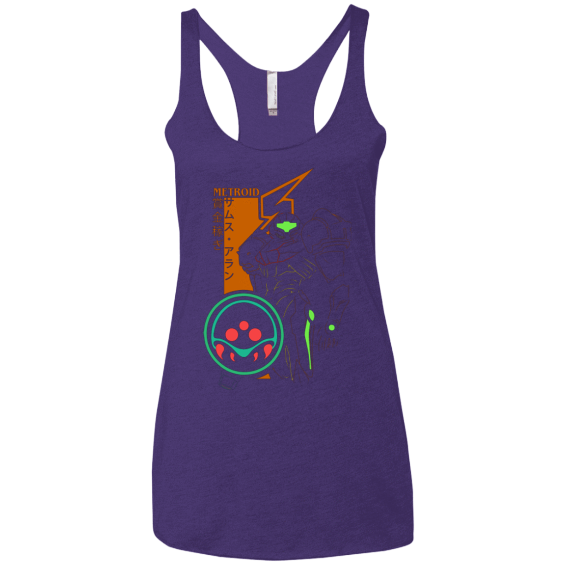 T-Shirts Purple / X-Small Profile-METROID Women's Triblend Racerback Tank