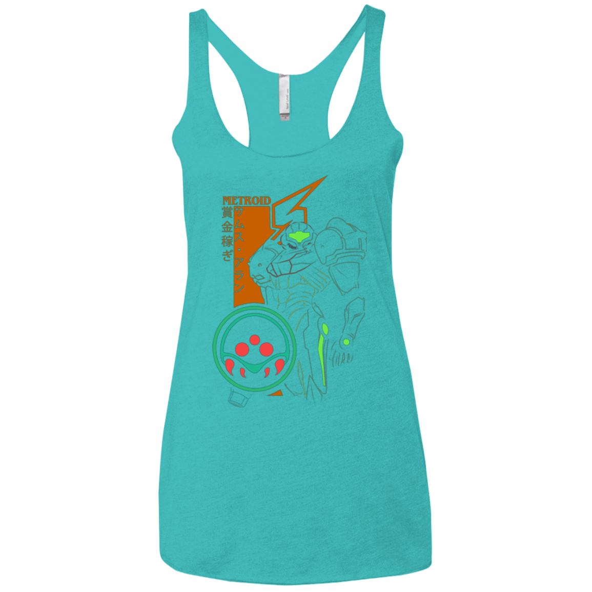 T-Shirts Tahiti Blue / X-Small Profile-METROID Women's Triblend Racerback Tank