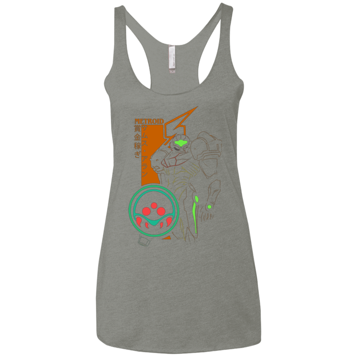T-Shirts Venetian Grey / X-Small Profile-METROID Women's Triblend Racerback Tank