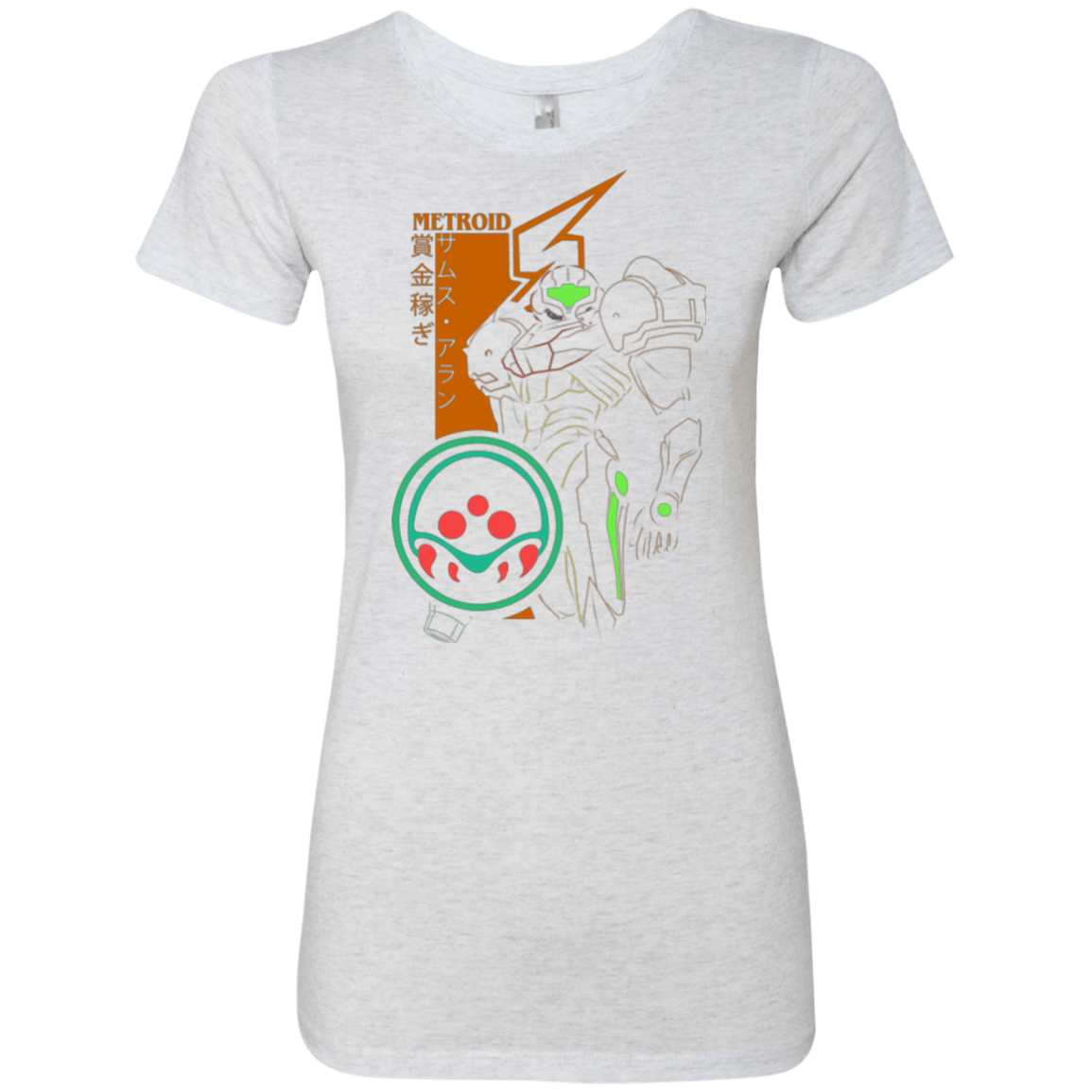 T-Shirts Heather White / Small Profile-METROID Women's Triblend T-Shirt