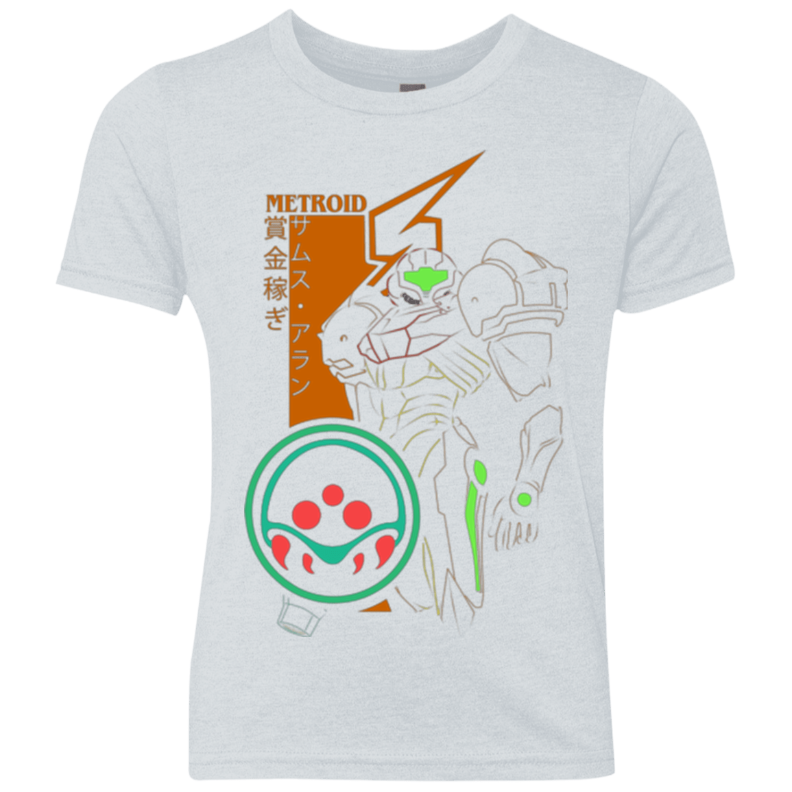 T-Shirts Heather White / YXS Profile-METROID Youth Triblend T-Shirt