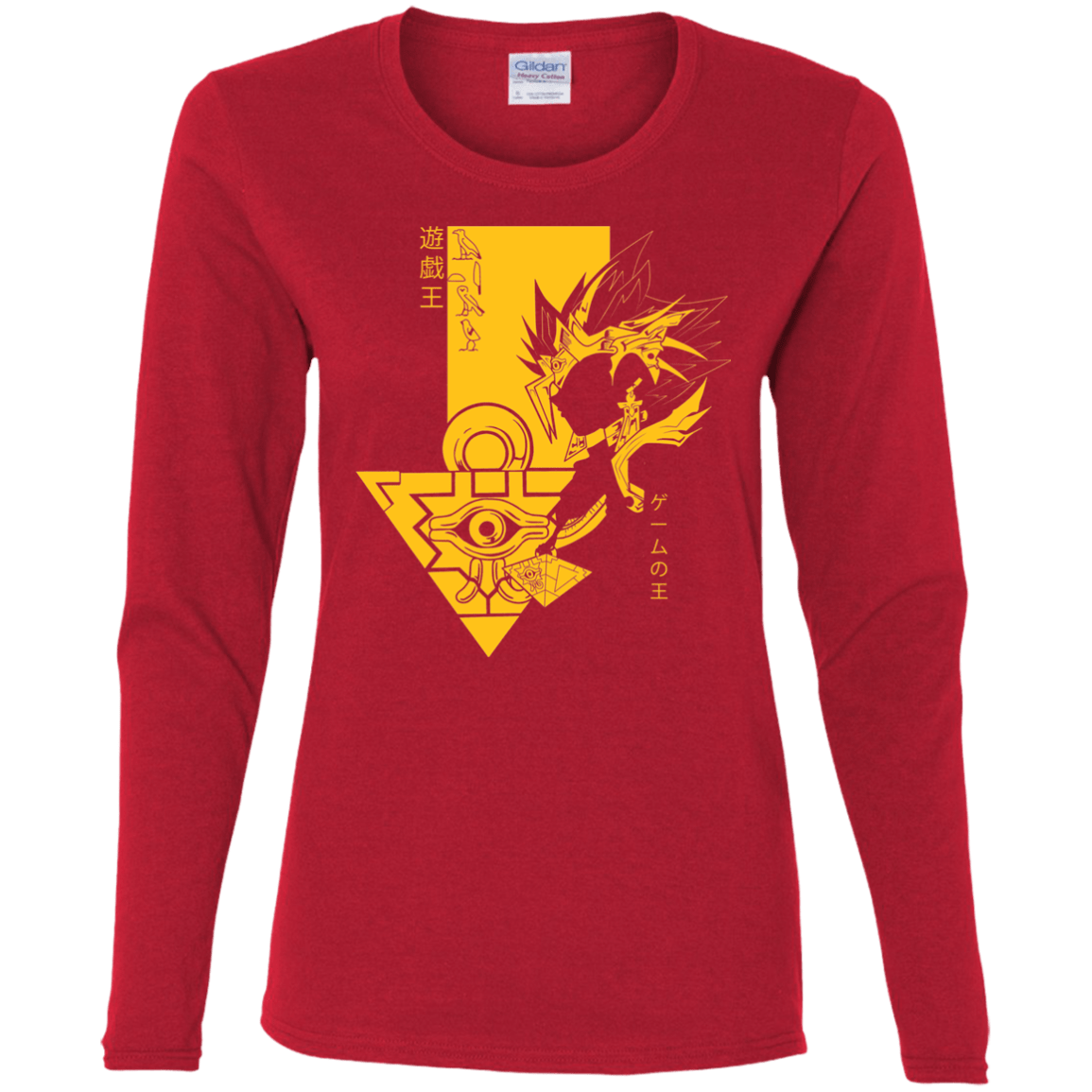 T-Shirts Red / S Profile - Pharaoh Atem Women's Long Sleeve T-Shirt