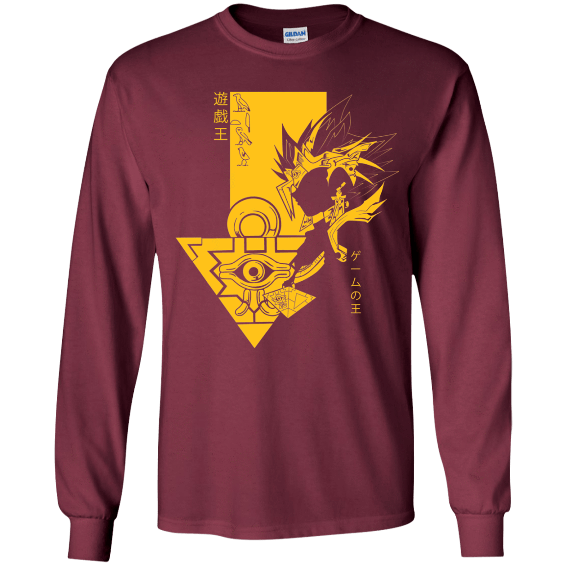 T-Shirts Maroon / YS Profile - Pharaoh Atem Youth Long Sleeve T-Shirt