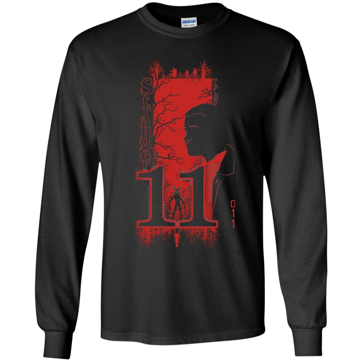 T-Shirts Black / YS Profile-Stranger Things 11 Youth Long Sleeve T-Shirt