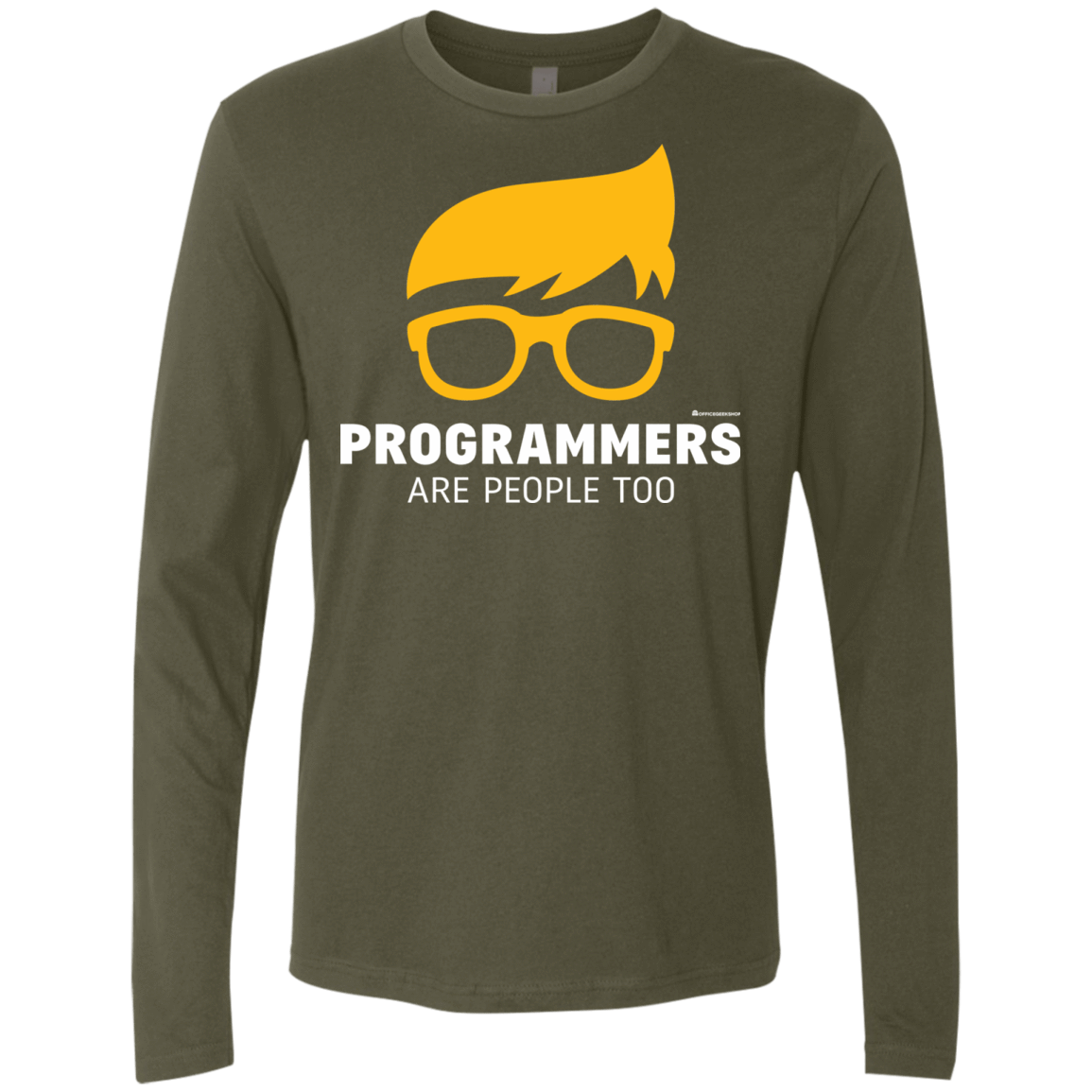 T-Shirts Military Green / Small Programmers Are People Too Men's Premium Long Sleeve
