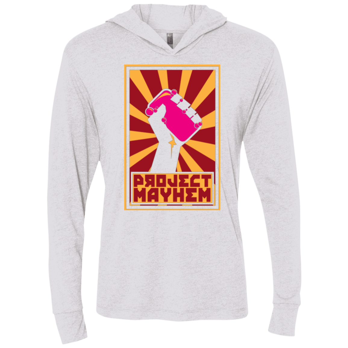 T-Shirts Heather White / X-Small Project Mayhem Triblend Long Sleeve Hoodie Tee