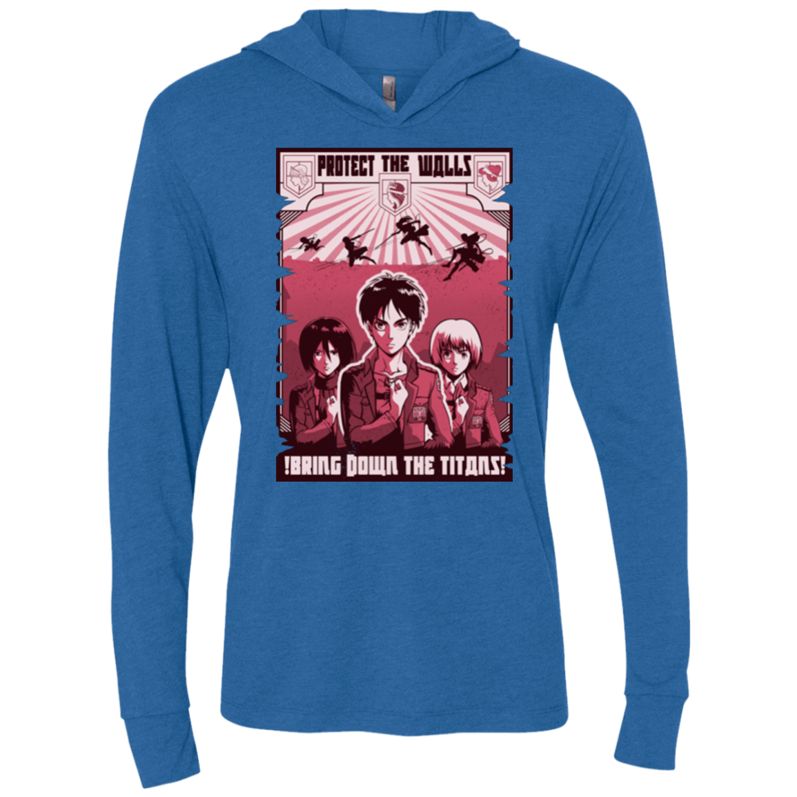 T-Shirts Vintage Royal / X-Small Protect the Walls Triblend Long Sleeve Hoodie Tee