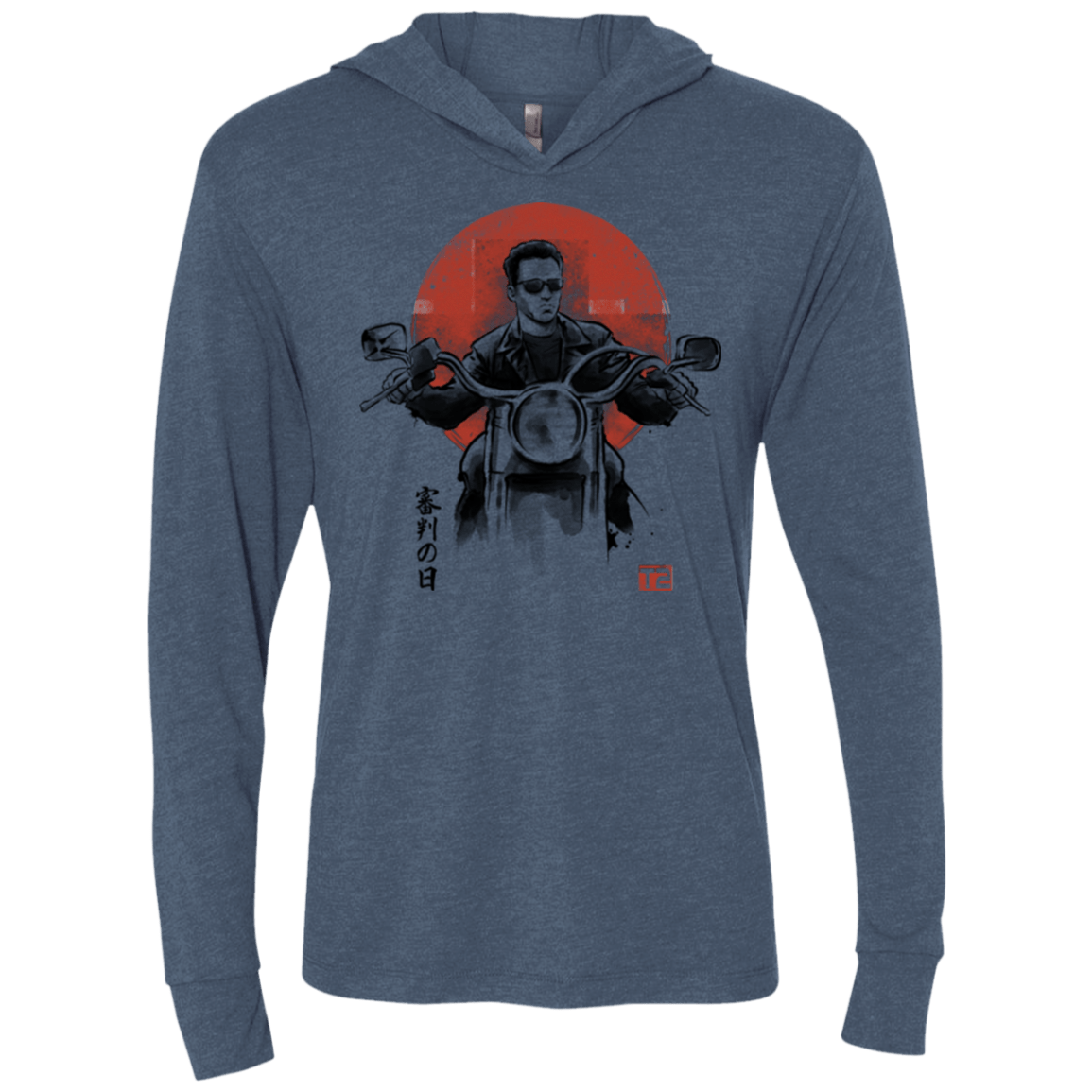 T-Shirts Indigo / X-Small Protector Triblend Long Sleeve Hoodie Tee