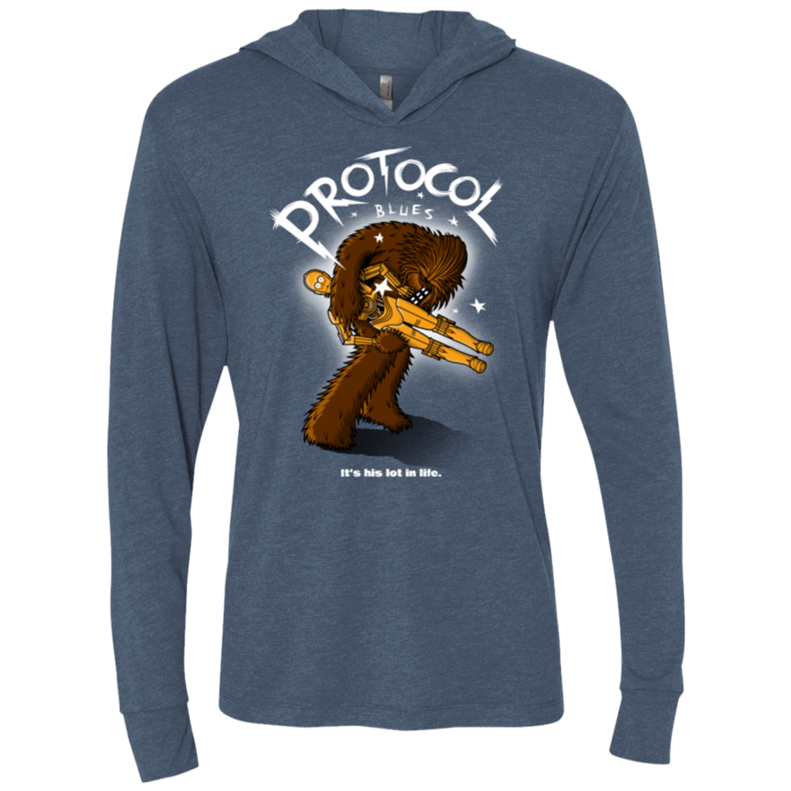 T-Shirts Indigo / X-Small Protocol Blues Triblend Long Sleeve Hoodie Tee