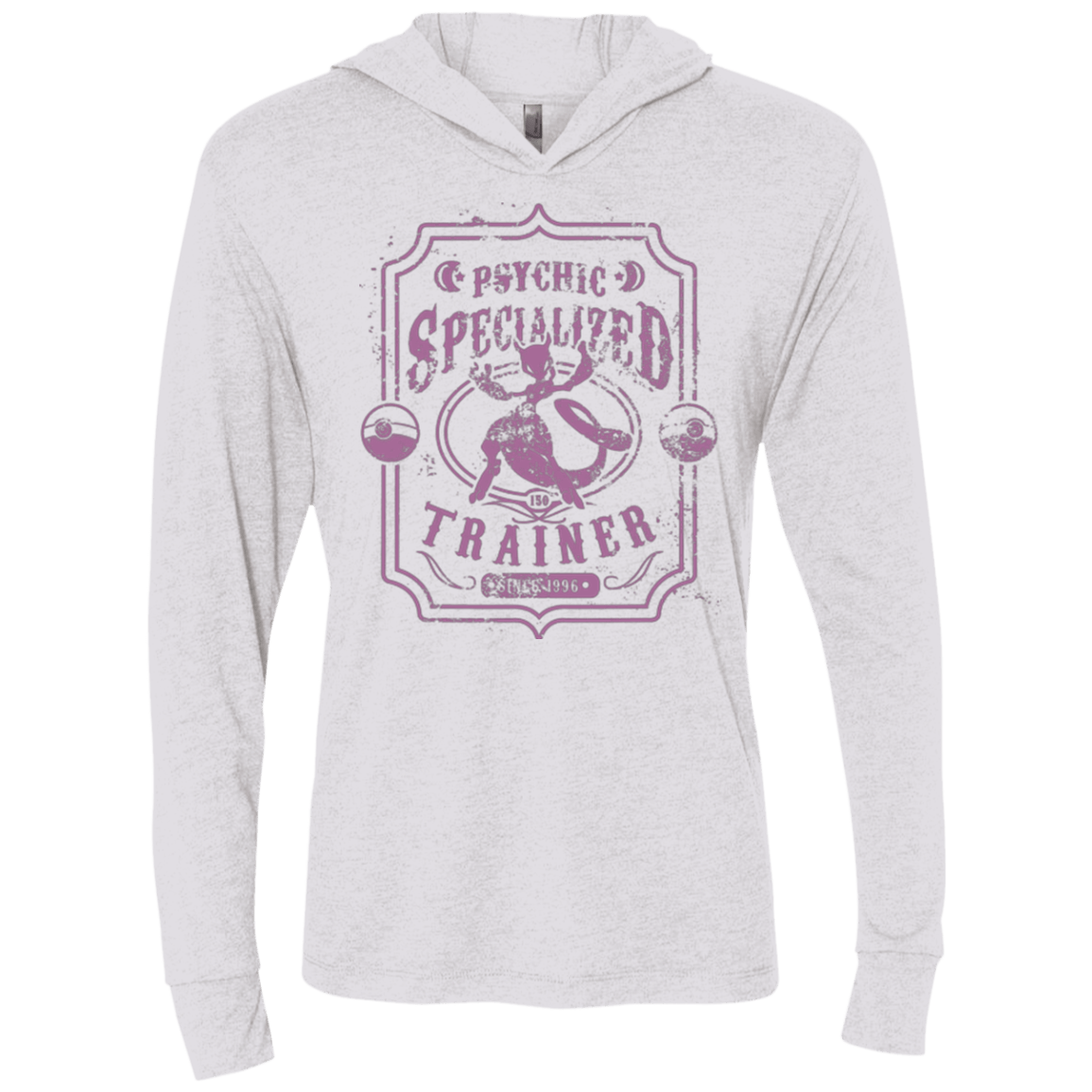 T-Shirts Heather White / X-Small Psychic Specialized Trainer 2 Triblend Long Sleeve Hoodie Tee