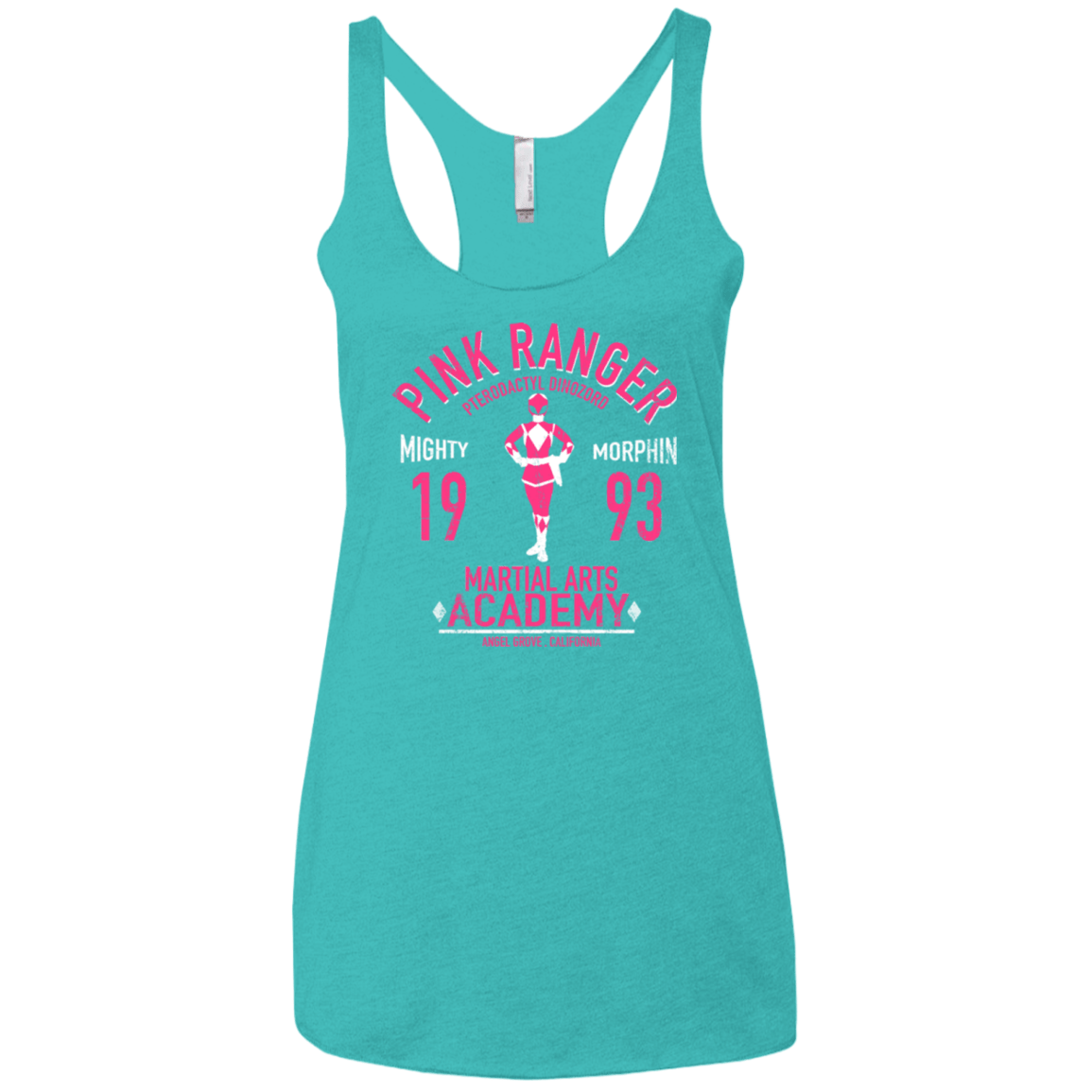 T-Shirts Tahiti Blue / X-Small Pterodactyl Ranger Women's Triblend Racerback Tank