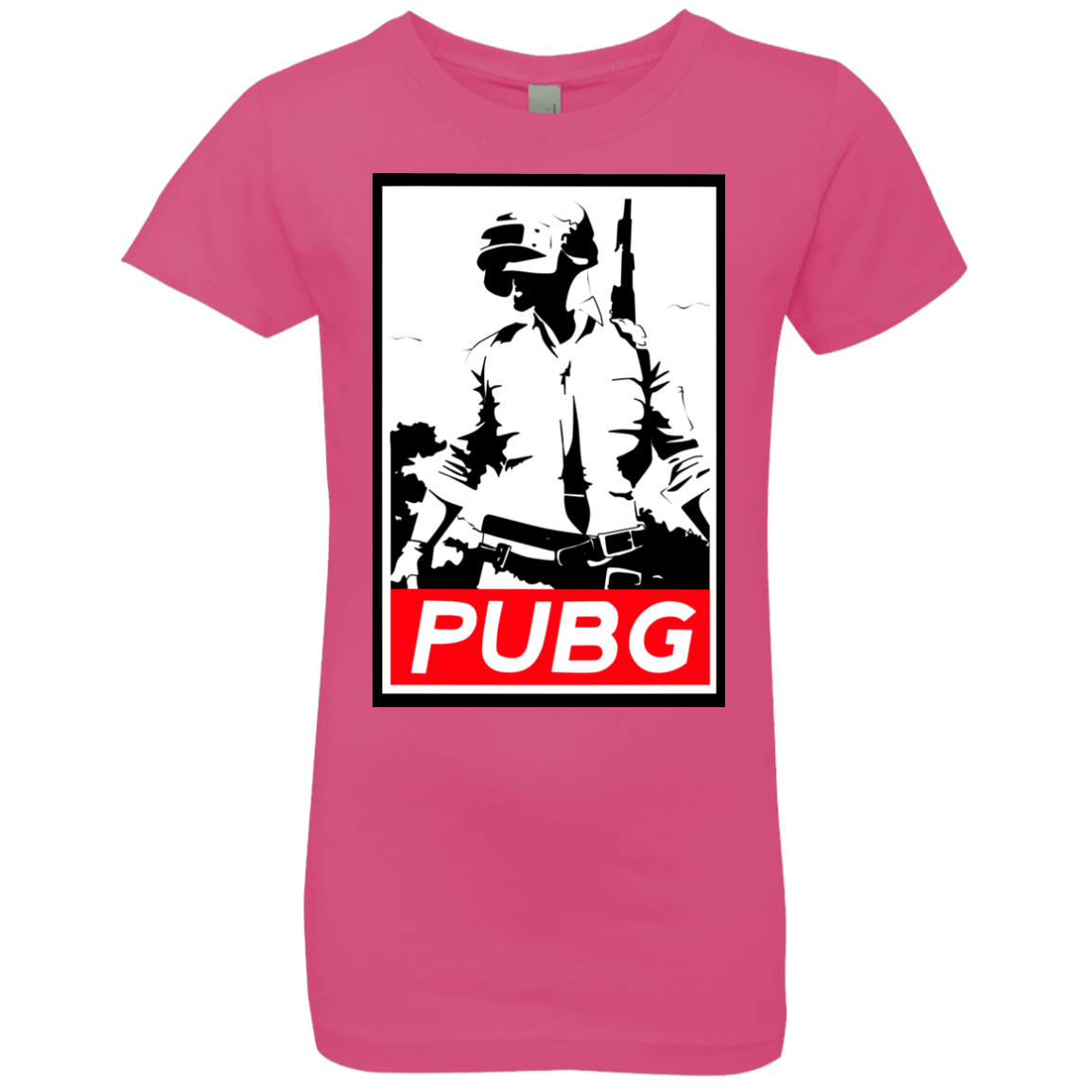 T-Shirts Hot Pink / YXS PUBG Girls Premium T-Shirt