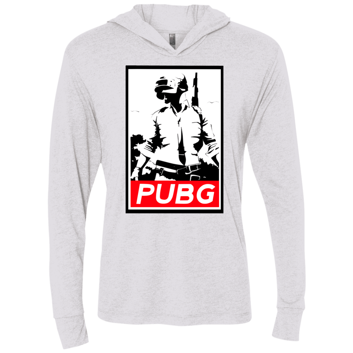 T-Shirts Heather White / X-Small PUBG Triblend Long Sleeve Hoodie Tee