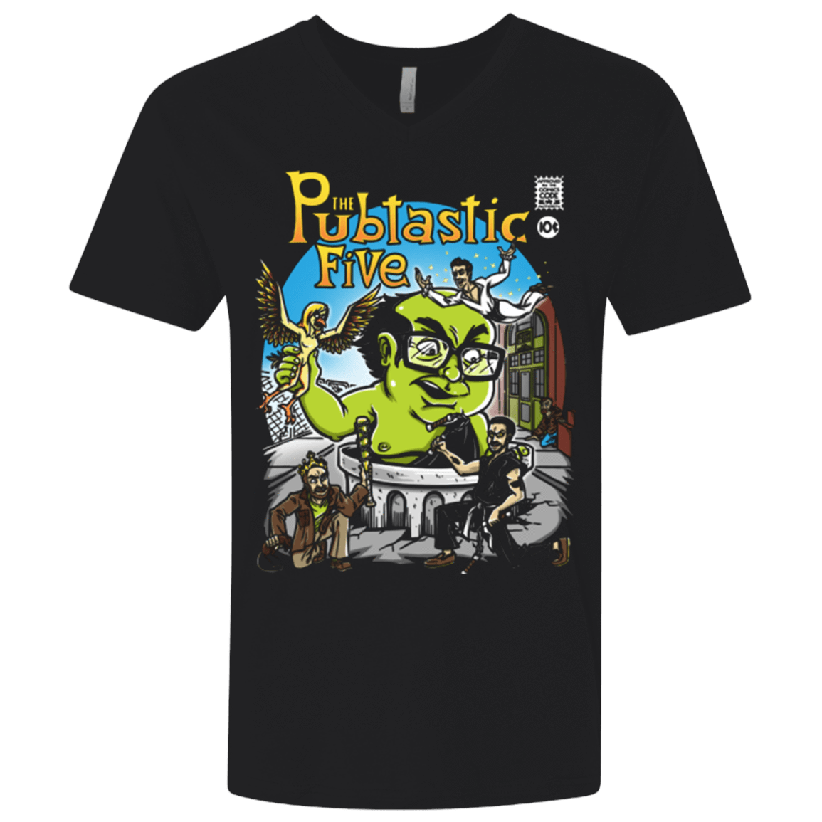 T-Shirts Black / X-Small Pubtastic 4 Men's Premium V-Neck