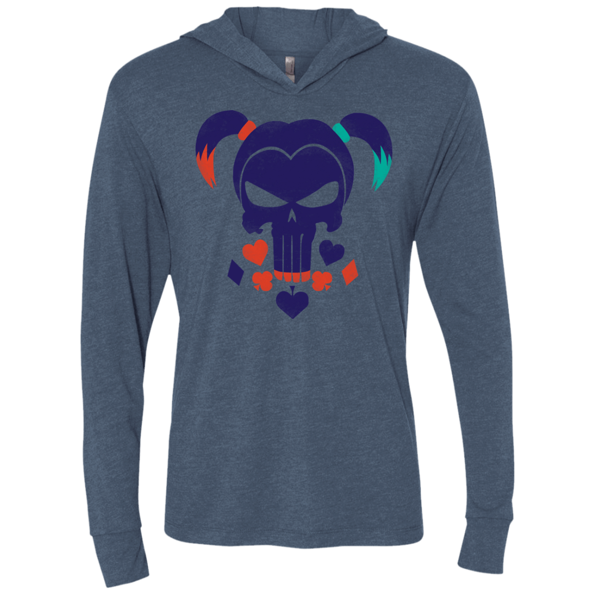 T-Shirts Indigo / X-Small PUDDINSHER Triblend Long Sleeve Hoodie Tee