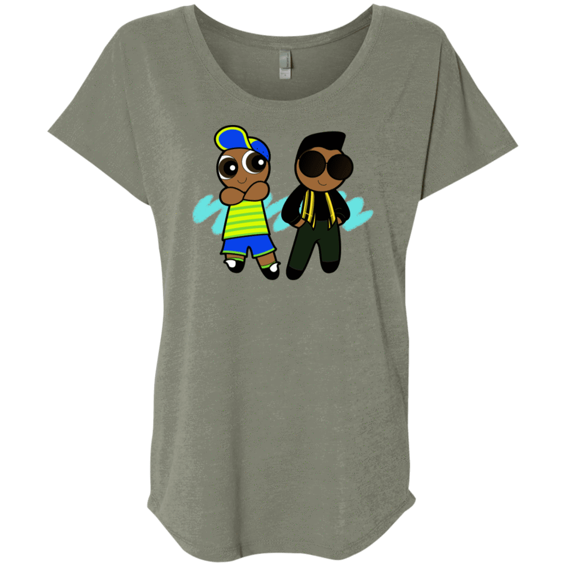 T-Shirts Venetian Grey / X-Small Puff Prince Triblend Dolman Sleeve