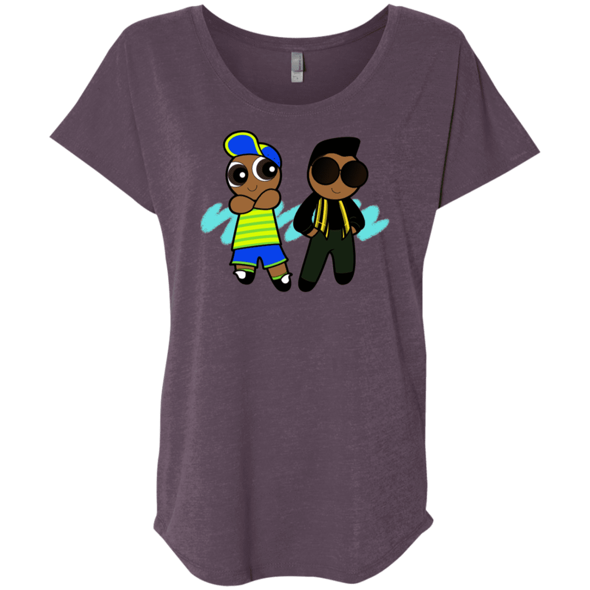 T-Shirts Vintage Purple / X-Small Puff Prince Triblend Dolman Sleeve