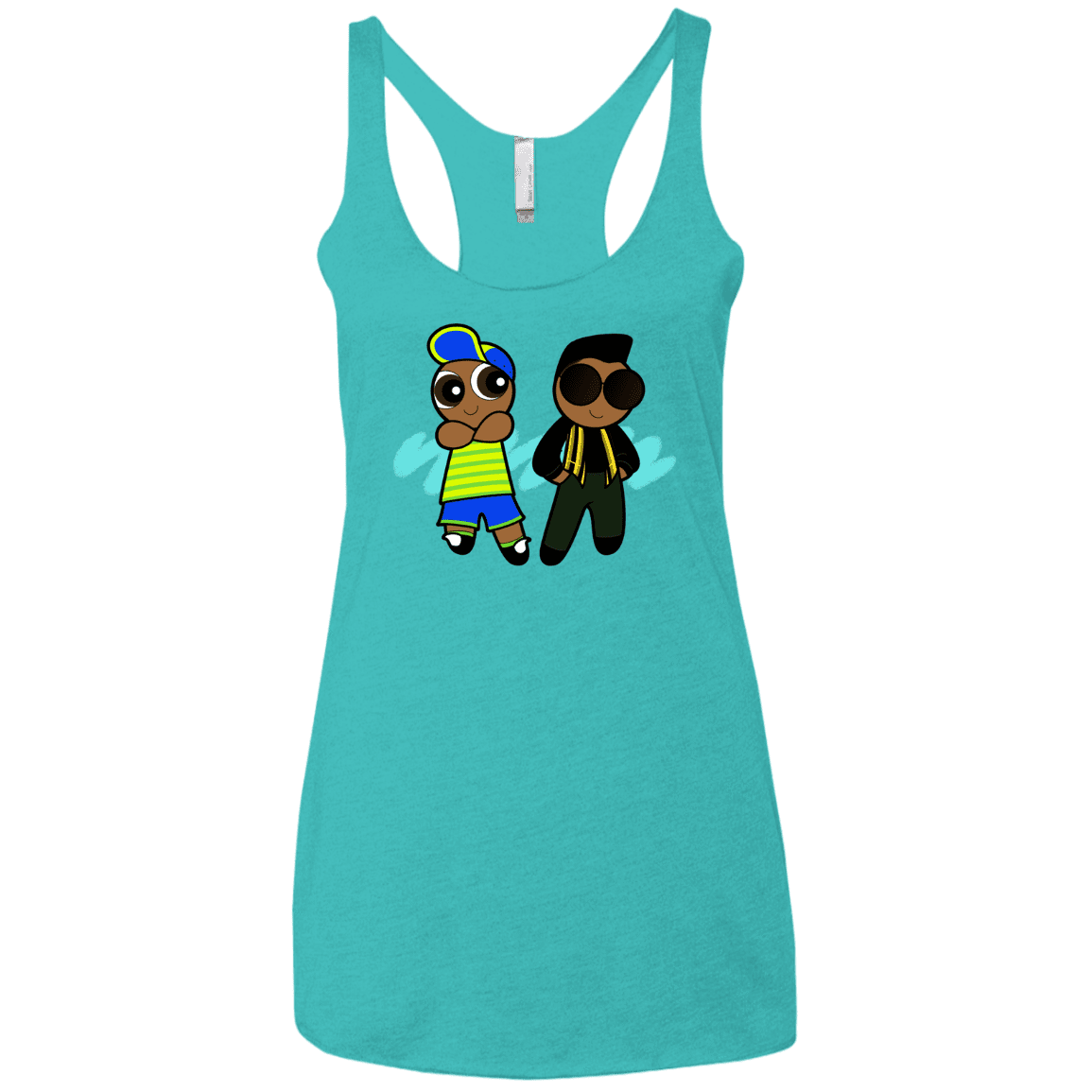 T-Shirts Tahiti Blue / X-Small Puff Prince Women's Triblend Racerback Tank