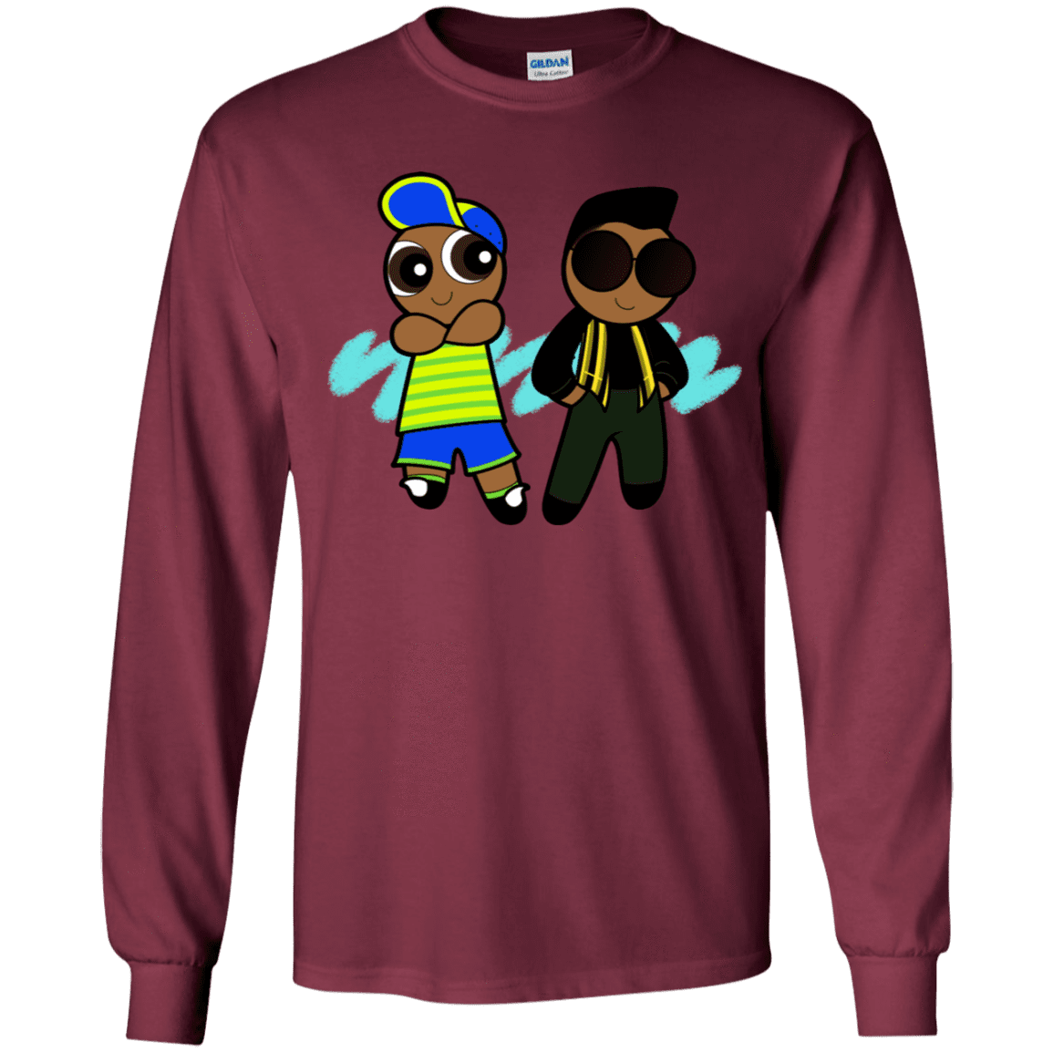 T-Shirts Maroon / YS Puff Prince Youth Long Sleeve T-Shirt