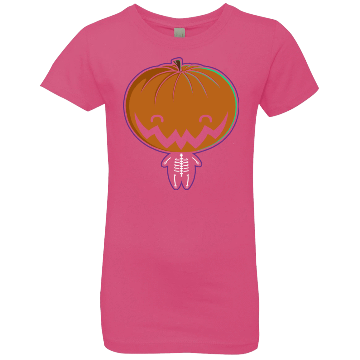 T-Shirts Hot Pink / YXS Pumpkin Head Girls Premium T-Shirt