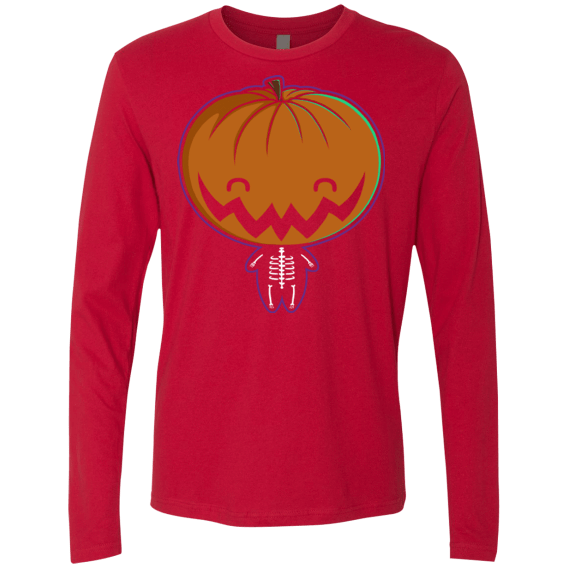 T-Shirts Red / Small Pumpkin Head Men's Premium Long Sleeve