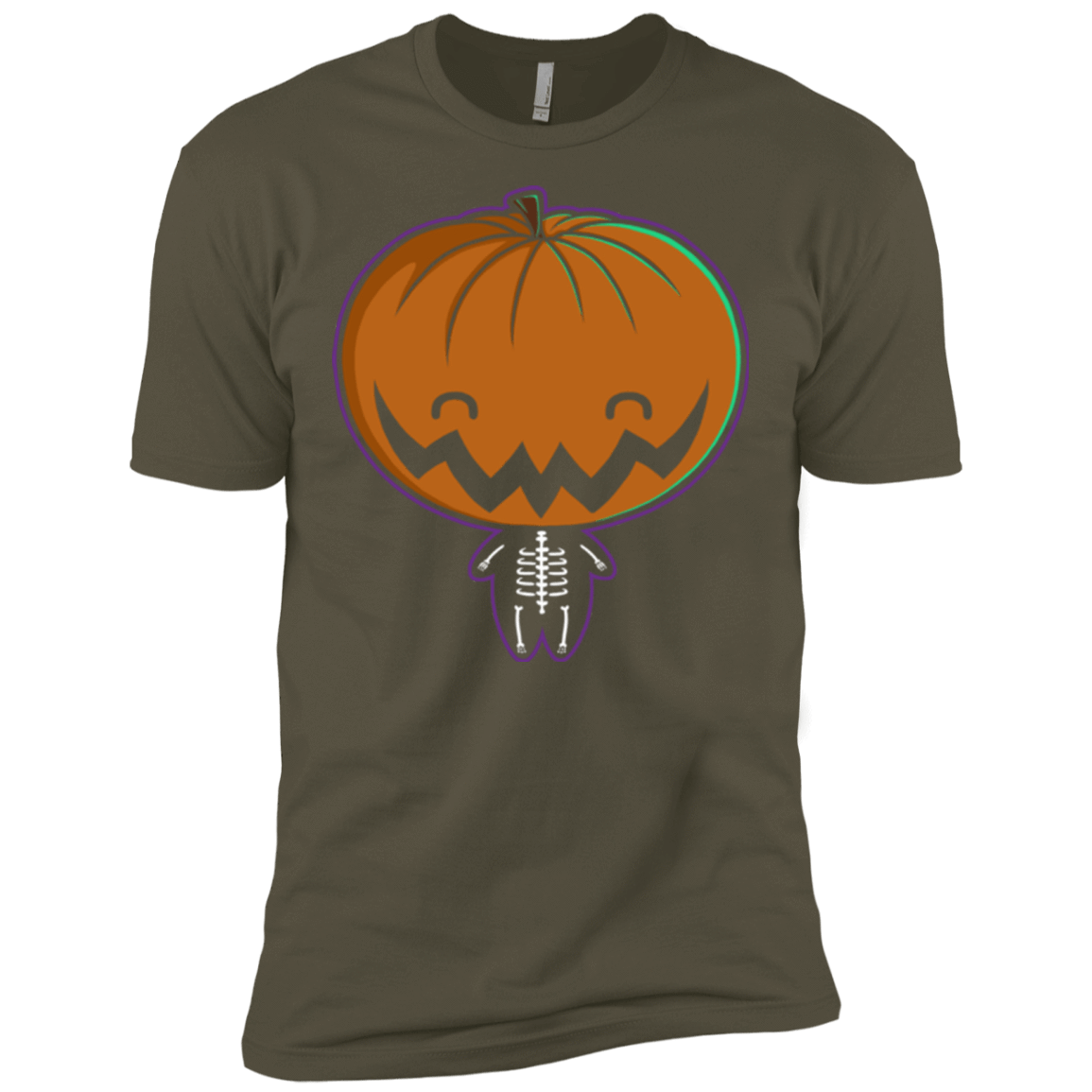T-Shirts Military Green / X-Small Pumpkin Head Men's Premium T-Shirt