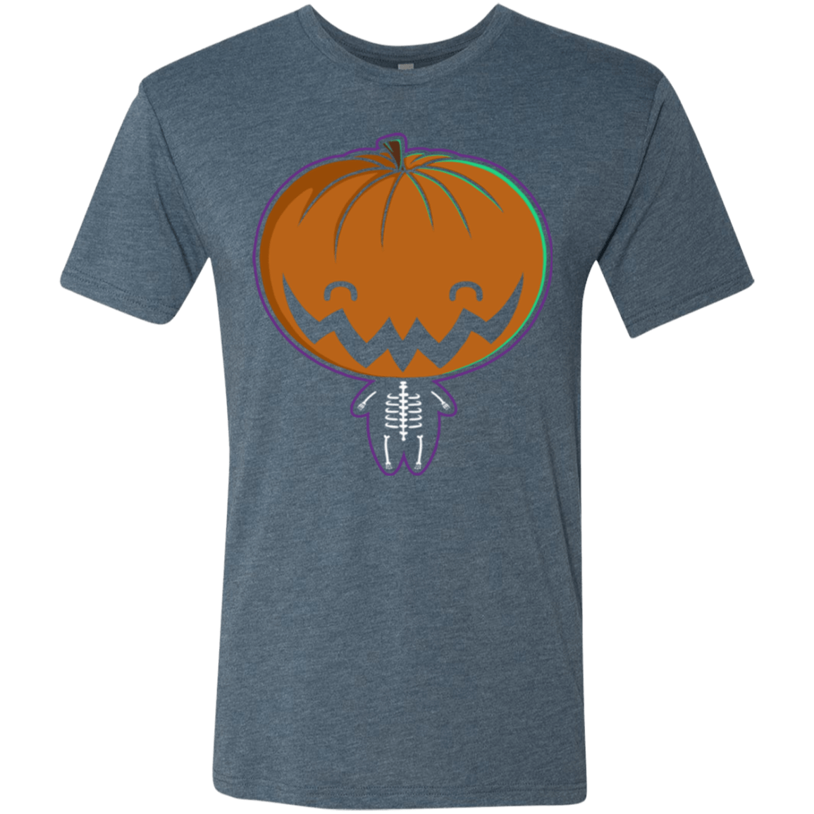 T-Shirts Indigo / Small Pumpkin Head Men's Triblend T-Shirt