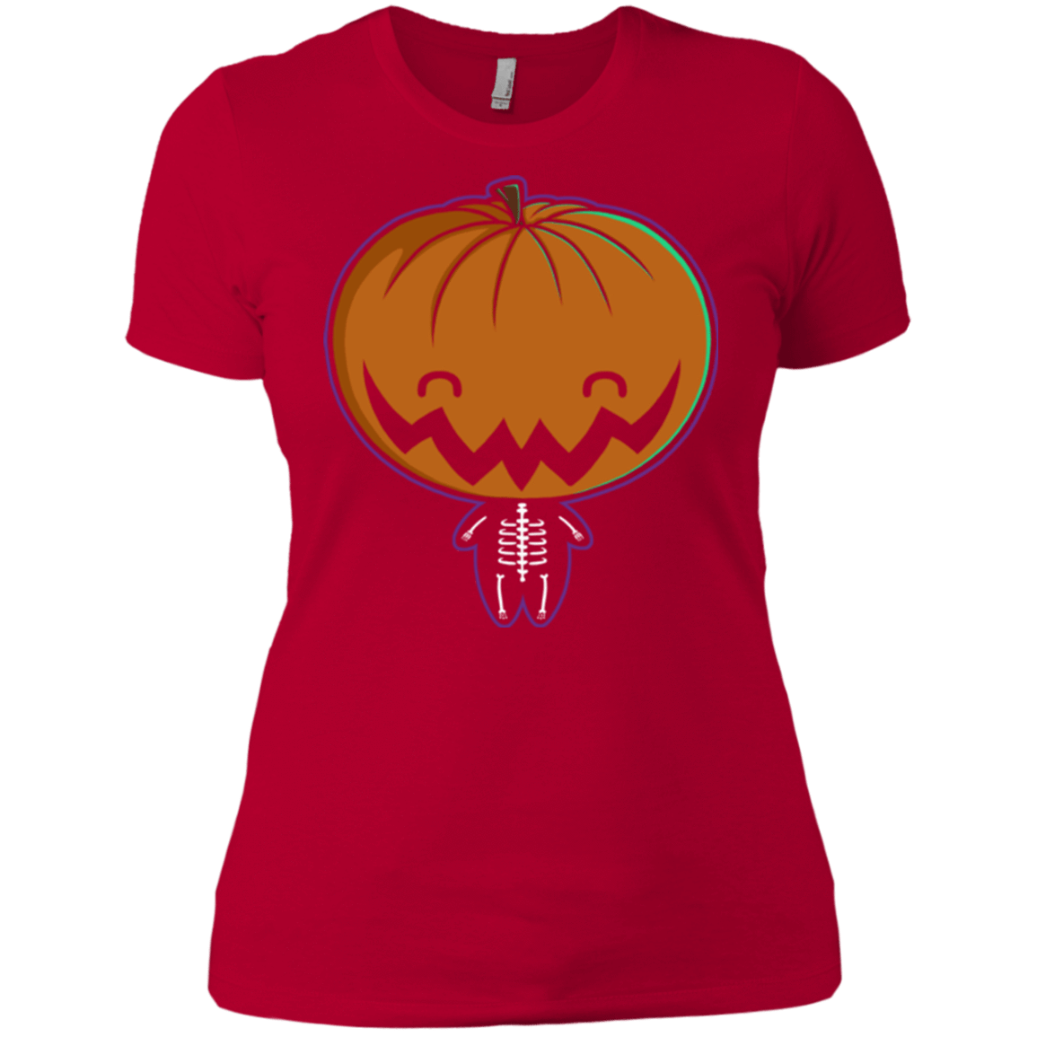 T-Shirts Red / X-Small Pumpkin Head Women's Premium T-Shirt