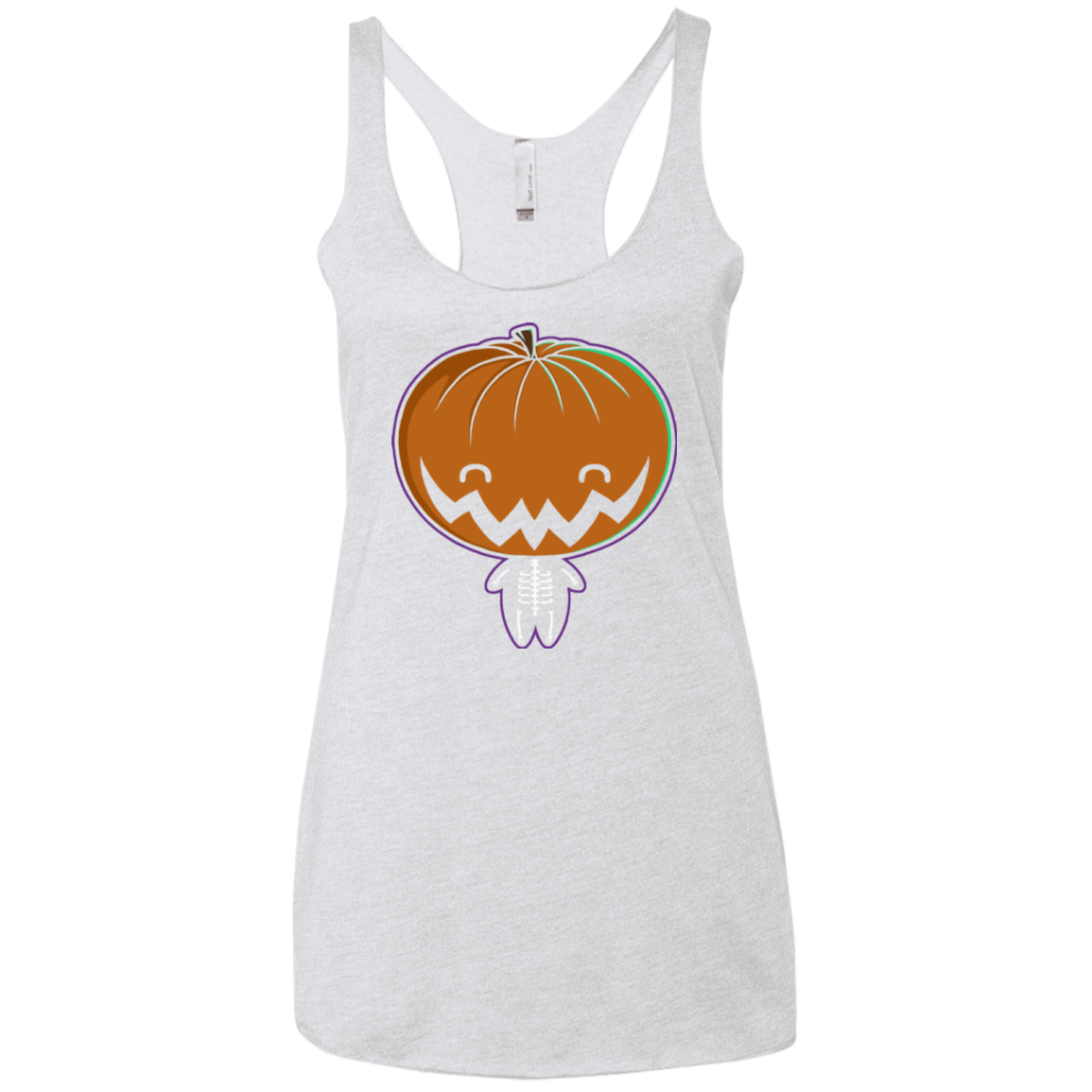 T-Shirts Heather White / X-Small Pumpkin Head Women's Triblend Racerback Tank