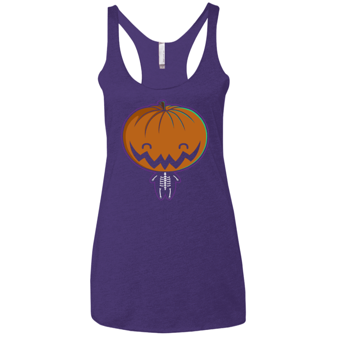 T-Shirts Purple / X-Small Pumpkin Head Women's Triblend Racerback Tank