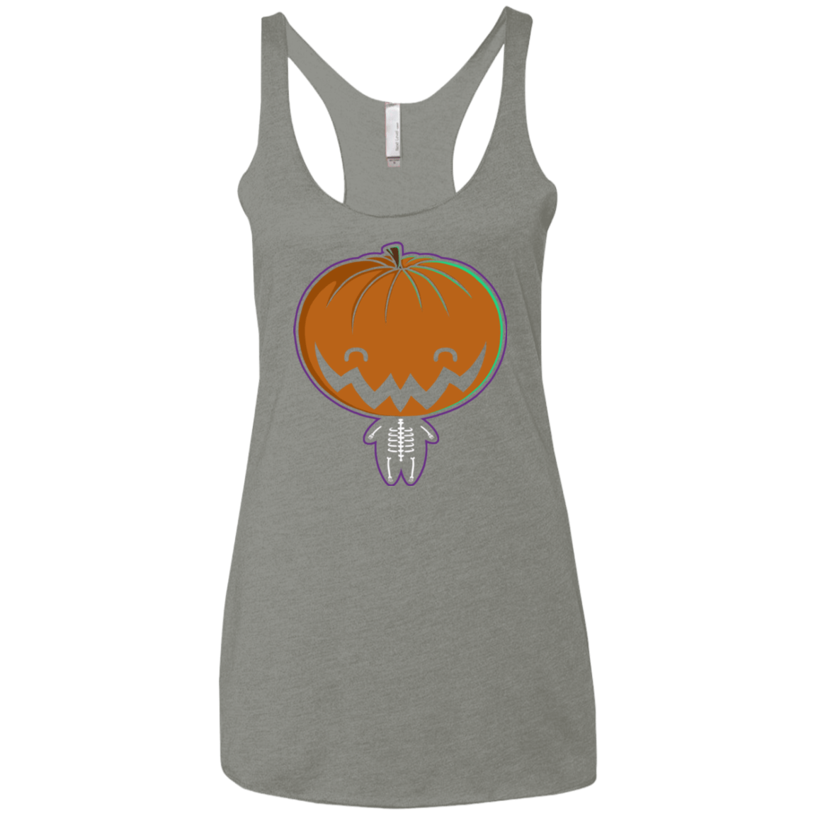 T-Shirts Venetian Grey / X-Small Pumpkin Head Women's Triblend Racerback Tank