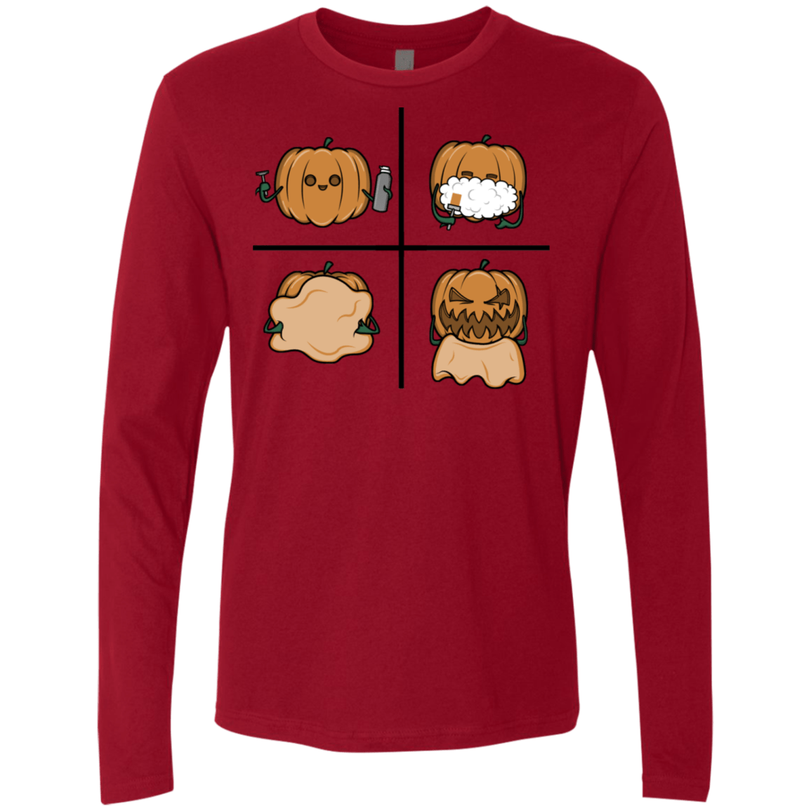 T-Shirts Cardinal / S Pumpkin Shave Men's Premium Long Sleeve